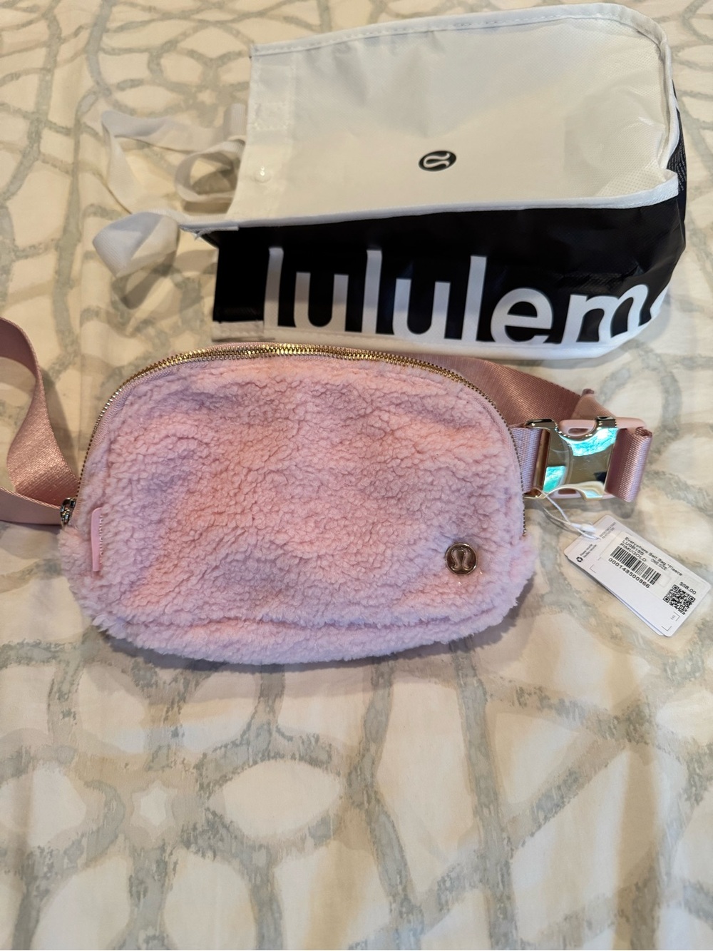 lululemon athletica Pink Sherpa Crossbody Belt Bag
